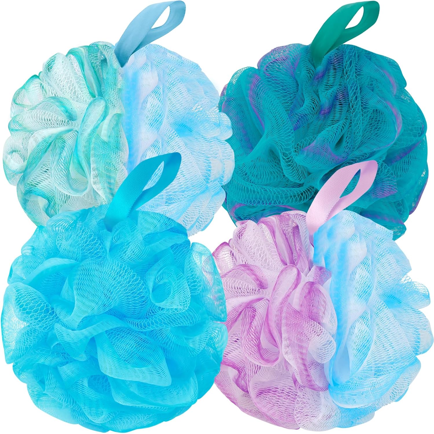 Bath Loofah Shower Sponge Body Back Scrubber Soft Mesh Shower Puffs Exfoliating Loofa for Women & Men Bath Accessories Cleaning Tool (4Pack 60G Loofah Sponge, Forest Fairy).jpg
